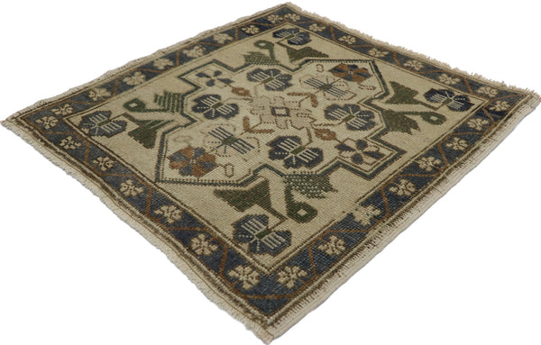 2 x 2 Vintage Turkish Oushak Rug 53645