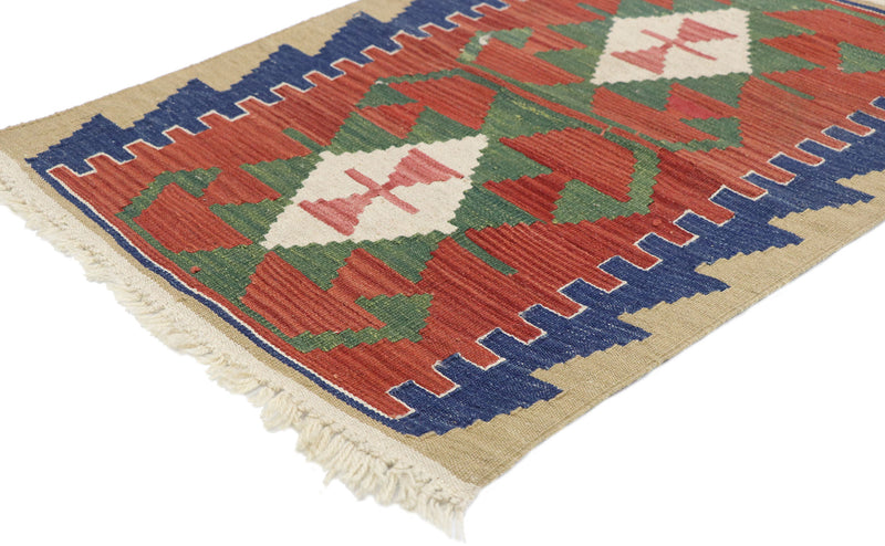 2 x 3 Vintage Persian Shiraz Kilim Rug 77881