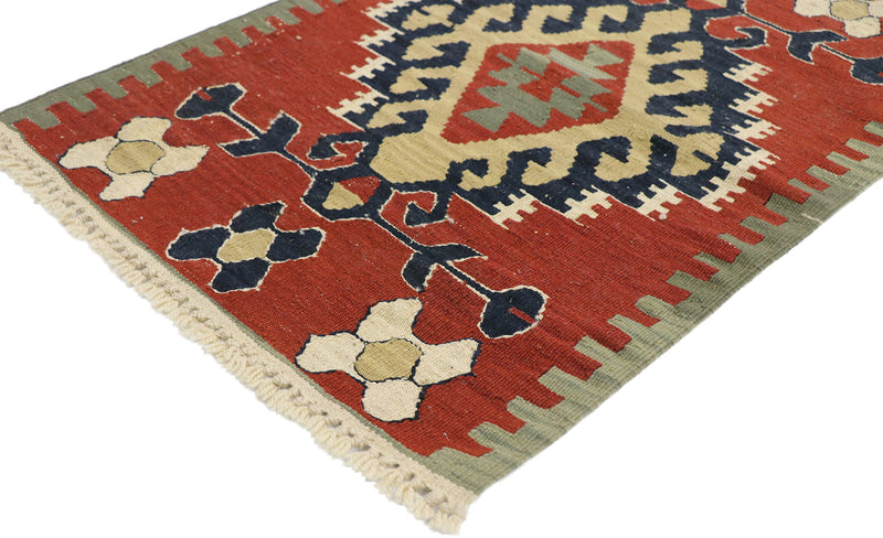2 x 3 Vintage Persian Shiraz Kilim Rug 77894