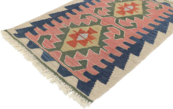 2 x 3 Vintage Persian Shiraz Kilim Rug 77897
