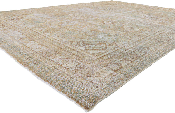 9' x 13' Distressed Antique Persian Mahal Rug