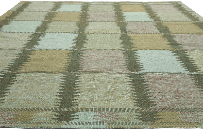 Olive toned Swedish Inspired Kilim Rug