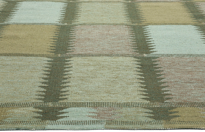 Olive toned Swedish Inspired Kilim Rug