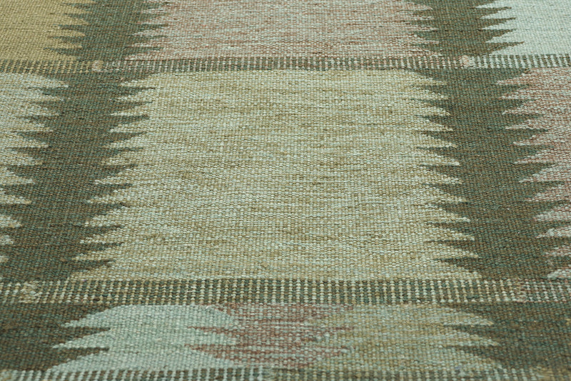 Olive toned Swedish Inspired Kilim Rug