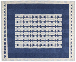 navy blue and light blue geometric kilim rug 