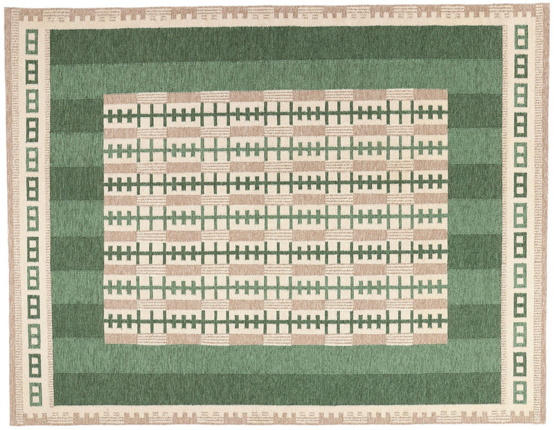 green and beige kilim rug 