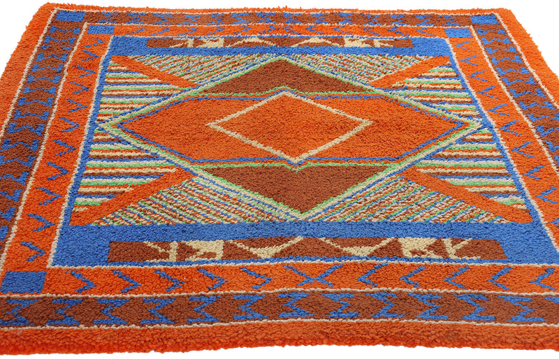 4 x 5 Vintage Southwest Sunrise American Hooked Rug 79015