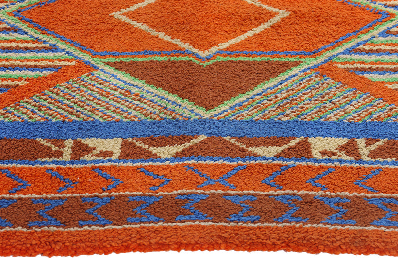 4 x 5 Vintage Southwest Sunrise American Hooked Rug 79015