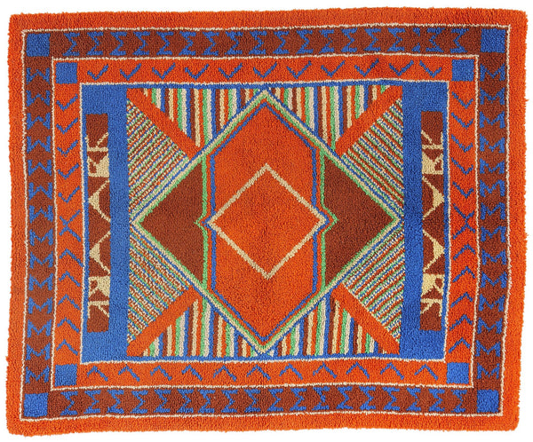 4 x 5 Vintage Southwest Sunrise American Hooked Rug 79015