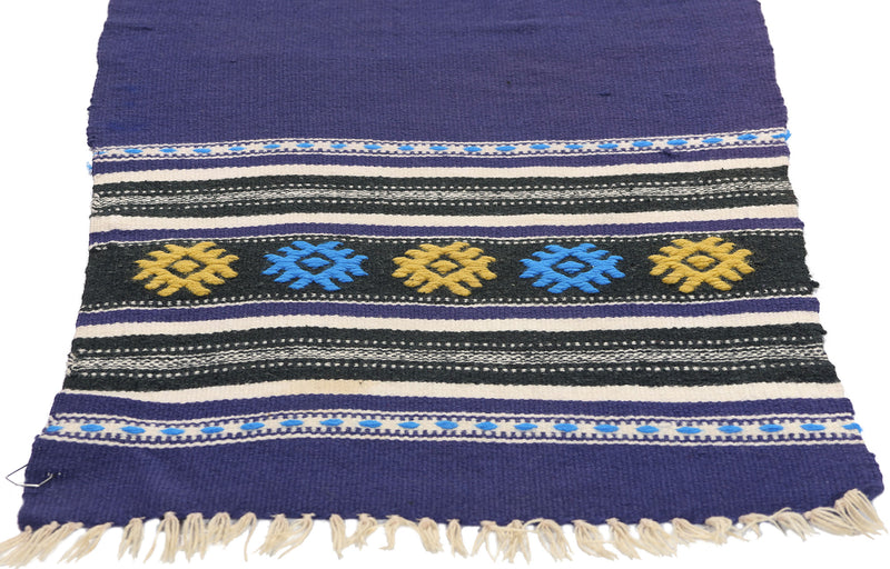 1 x 4 Vintage Blue Greek Kilim Rug 78798