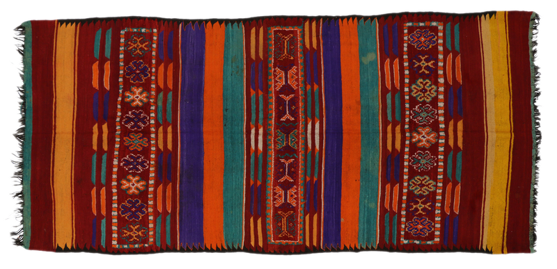 5'10" x 12'6" Vintage Moroccan Kilim