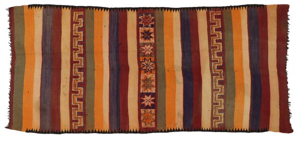 3'7" x 12' Vintage Moroccan Kilim Rug