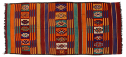 6'1" x 13'7" Vintage Moroccan Kilim