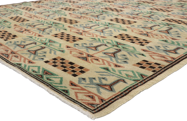 7 x 10 Zeki Muren Vintage Sivas Rug 52604